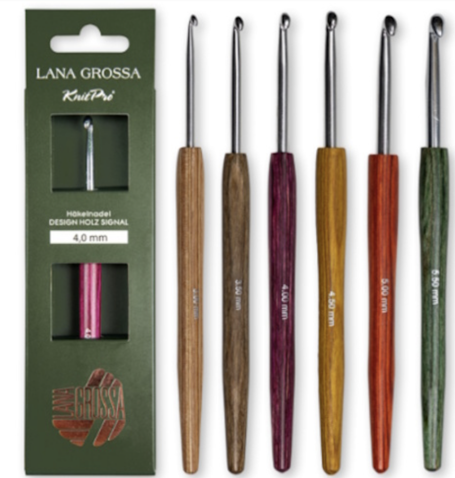 haaknaald 9mm aluminium met houten greep