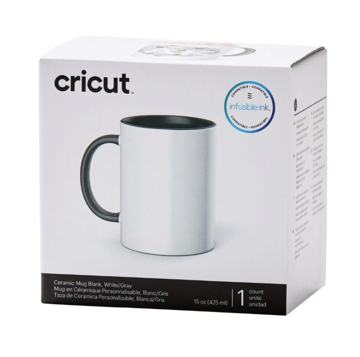 Mok 425ml 1stuk Grijs/Wit
