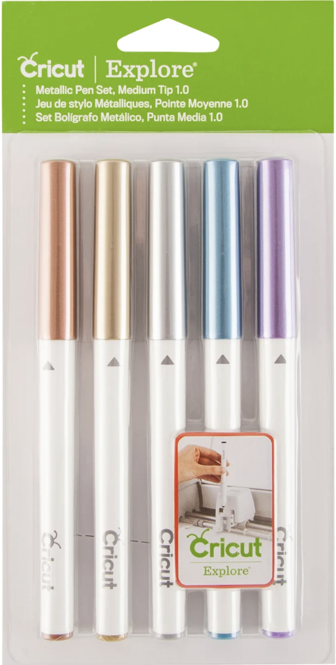 Pennenset met medium punt metallic papier