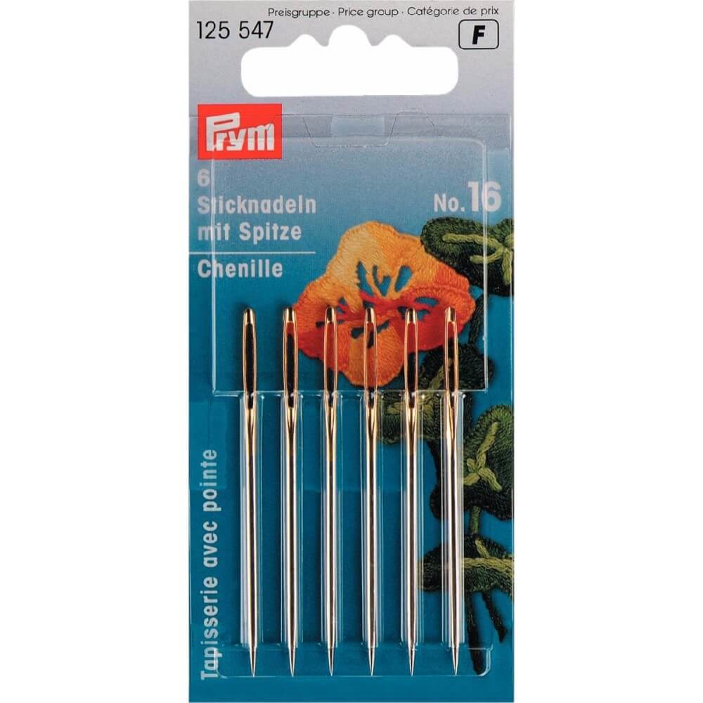 Prym Borduurnaalden met punt 1.60x55mm zilver - 6st