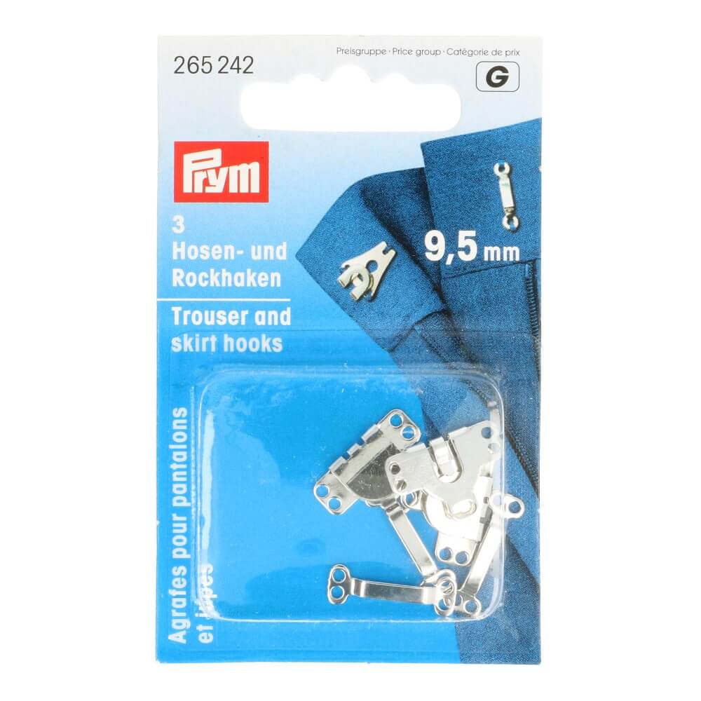 Prym Broek- en rokhaken met staven 9.5mm zilver - 