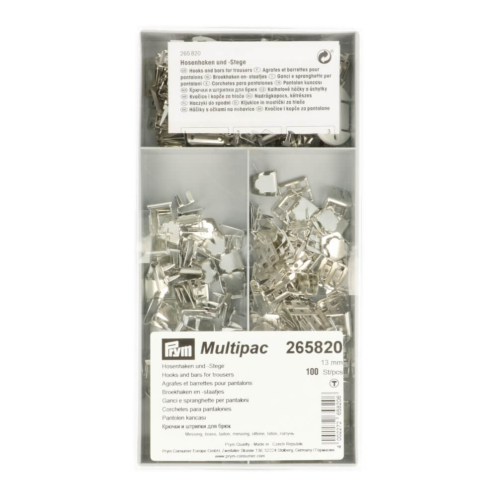 Prym Broekhaken en -staven afdekplaat 13mm zilver - 100st