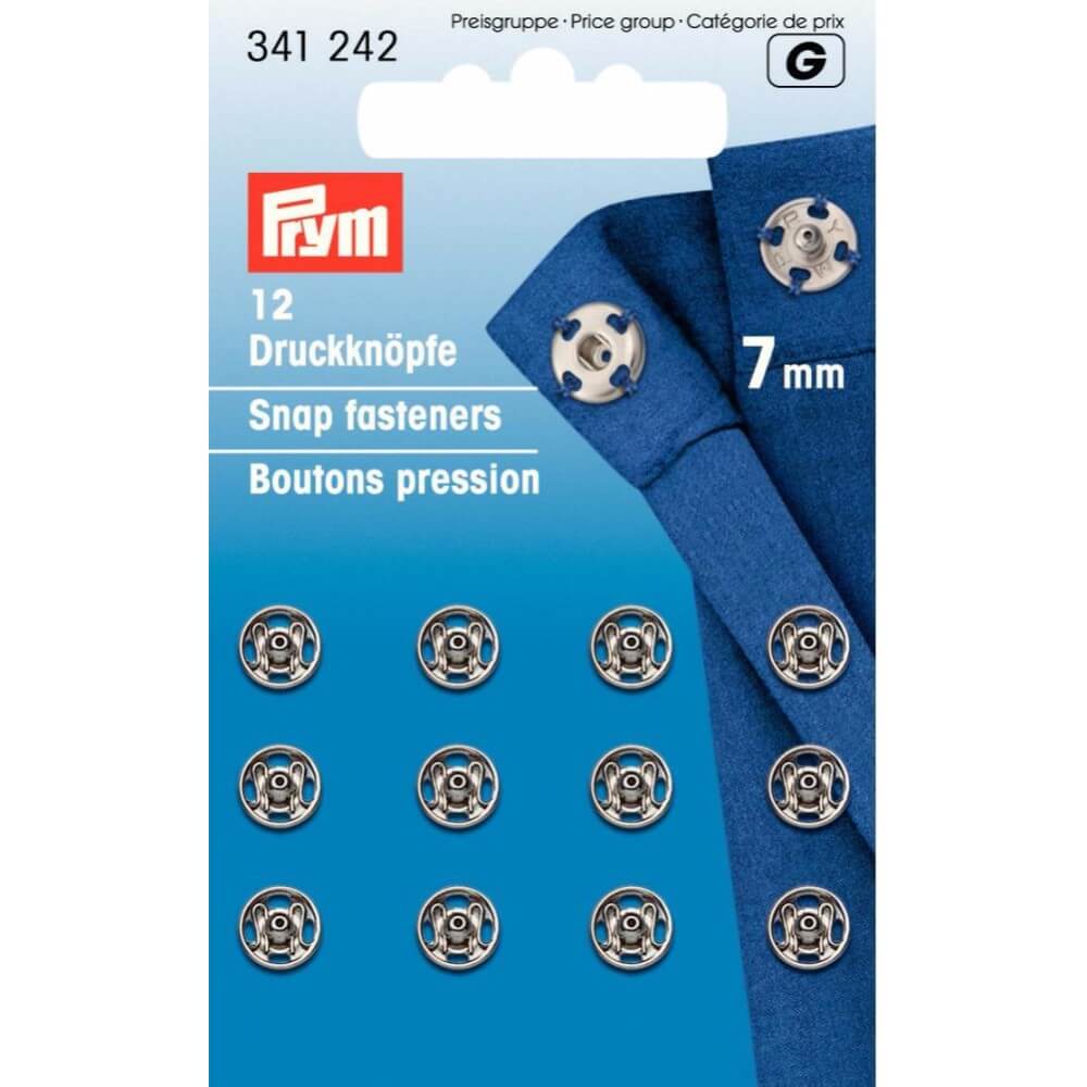 Prym Aannaaidrukknoop messing 7mm zilver - 