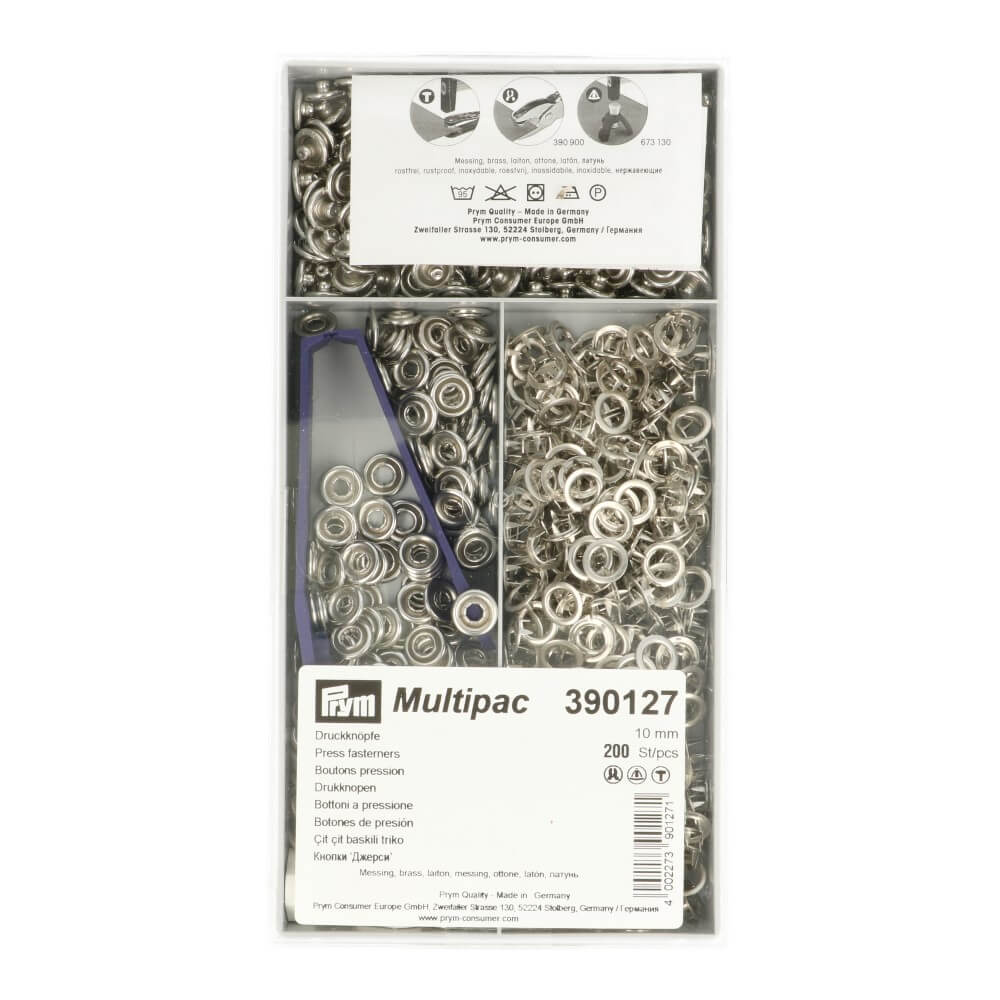 Prym Naaivrijdrukknoop jersey tandring 10mm zilver - 200st