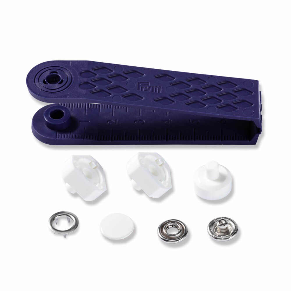 Prym Naaivrijdrukknoop jersey gladde kap 12mm wit - 6st