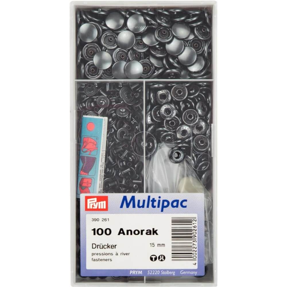 Prym Naaivrijdrukknoop anorak 15mm brons - 100st