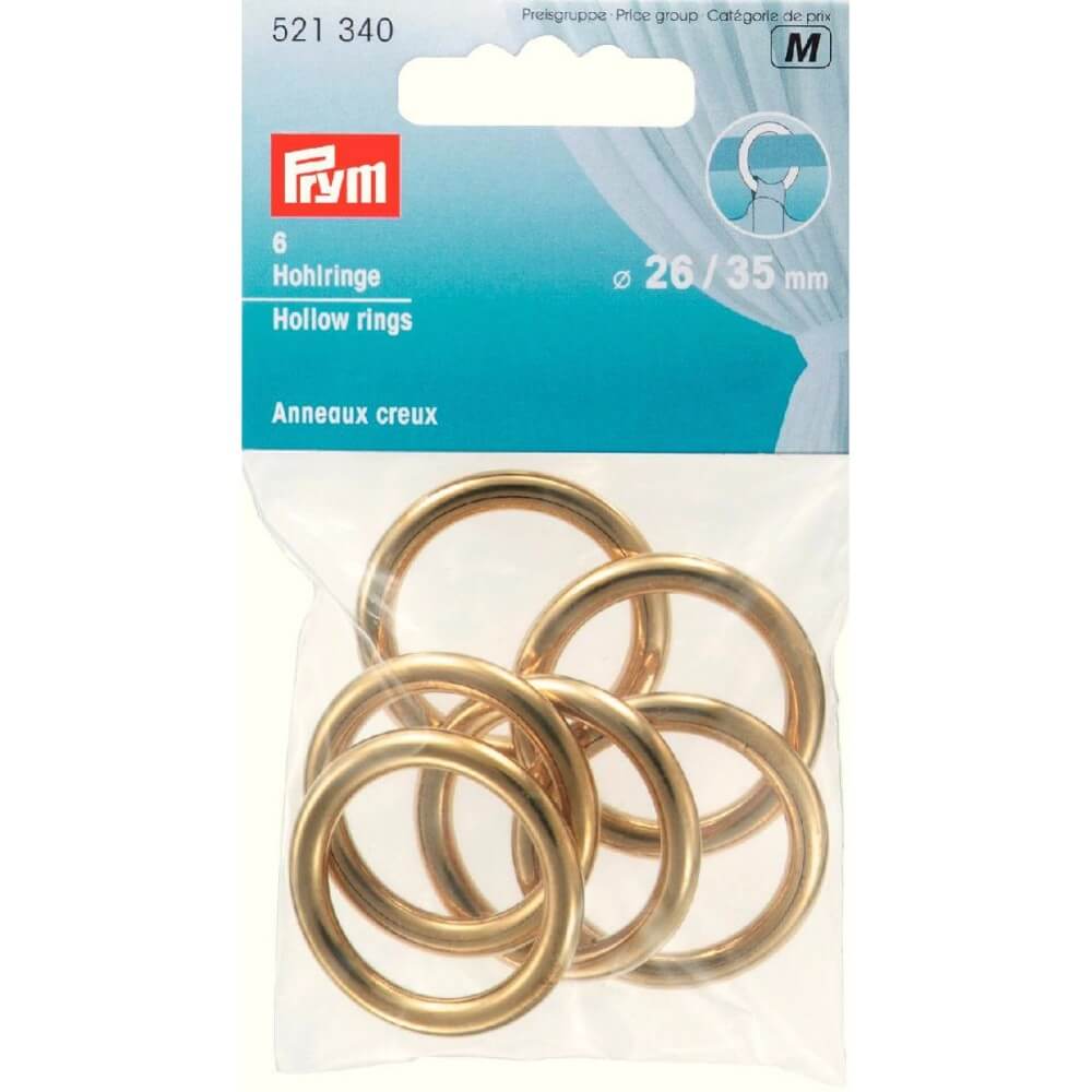 Prym Gordijnringen 26-35mm goud - 6st
