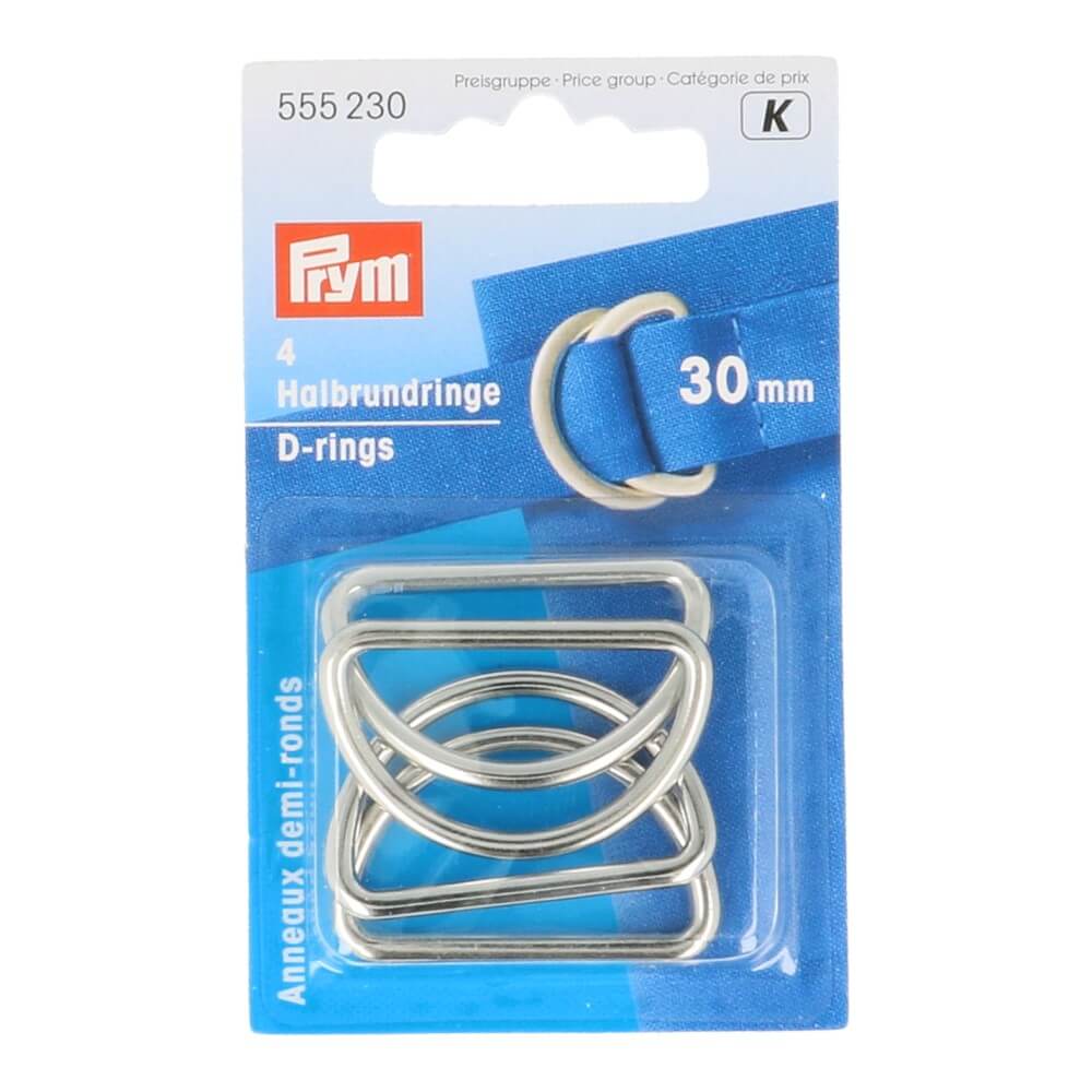 Prym D-ringen 30mm mat zilver - 4st