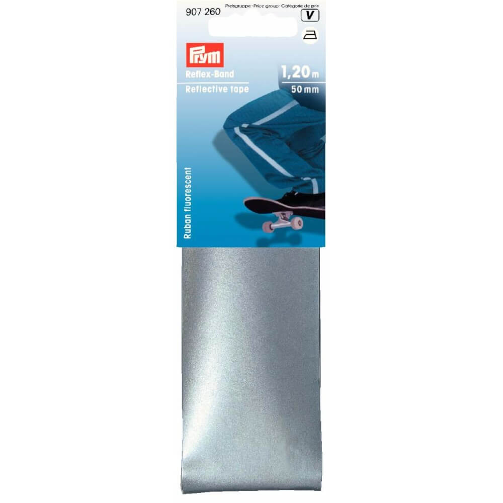Prym Band reflecterend opstrijkbaar 50mm - 1,2m