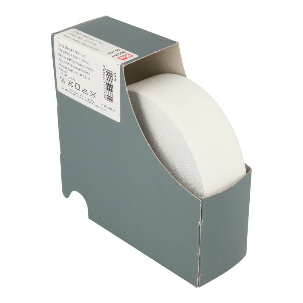 Prym Band elastiek zacht 40mm wit (per m)