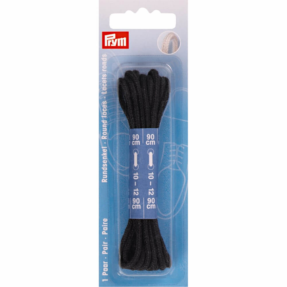Prym Ronde veters 0,3x90cm zwart - 2st