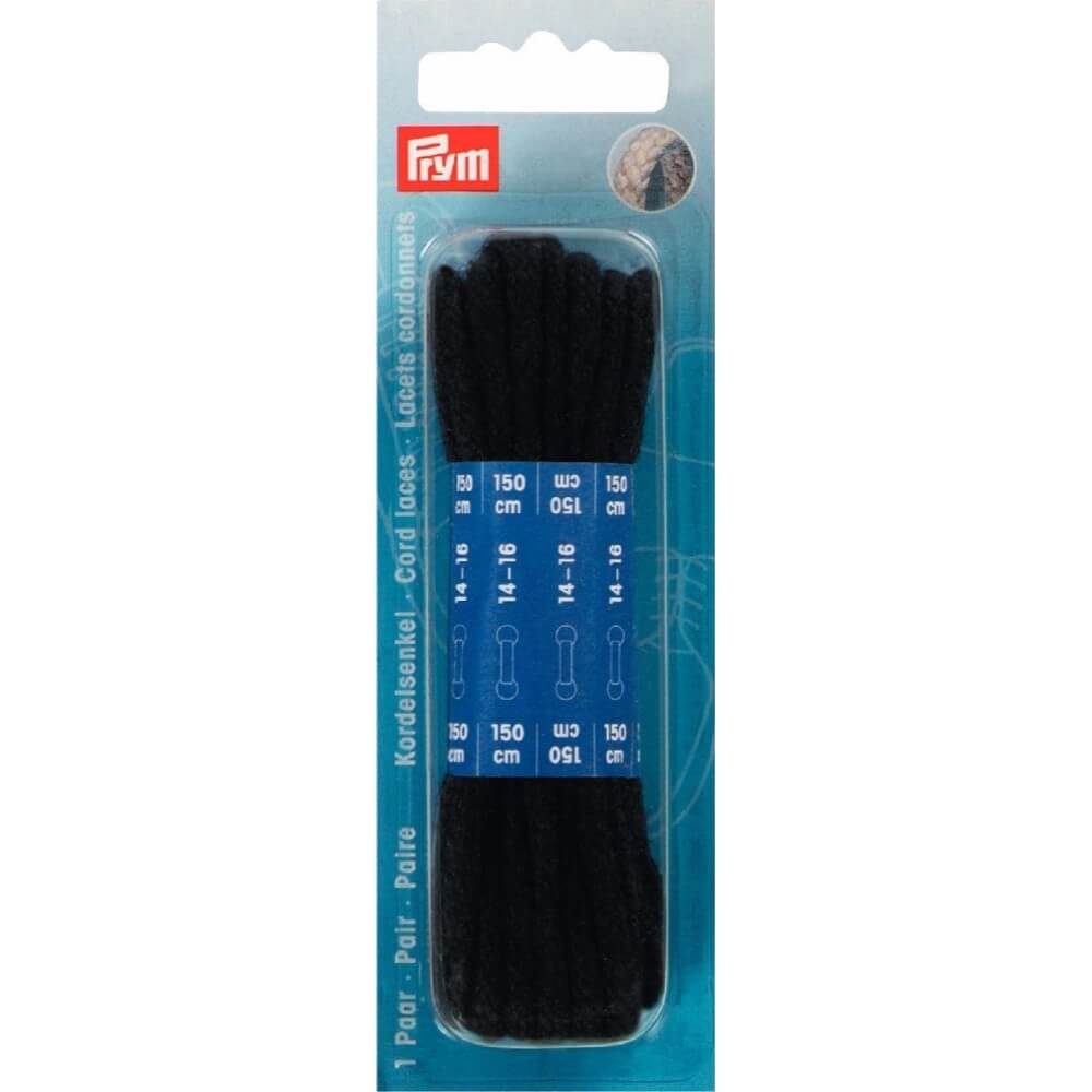 Prym Ronde veters 0,150cm zwart - 2st