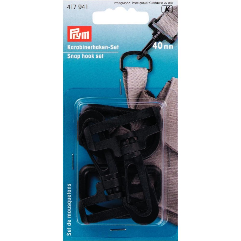 Prym Karabijnhaken set 40mm zwart - 2st