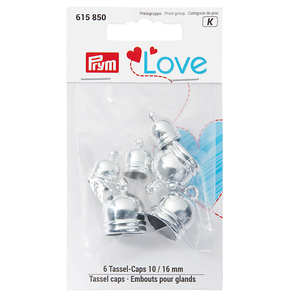 Prym Love eindkappen voor kwasten 10-16mm zilver - 3x6st