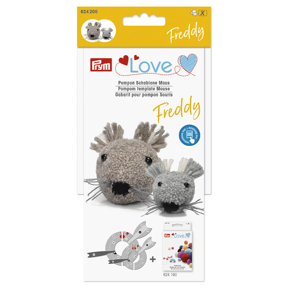 Prym Love pompon sjabloon muis Freddy - 