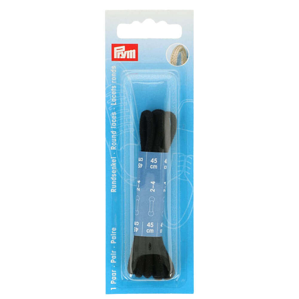 Prym Ronde veters 0,3x45cm zwart - 2st