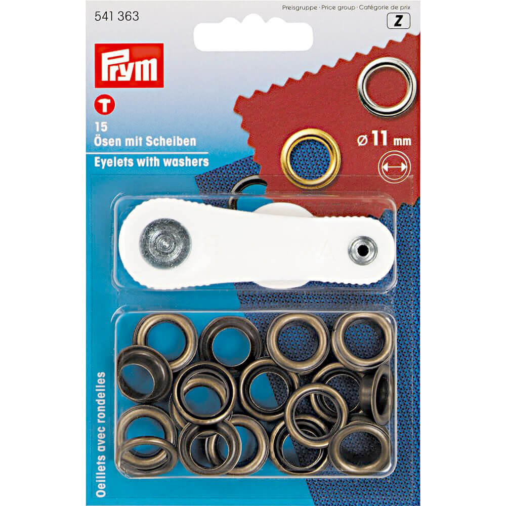 Prym Ringen en schijven 11mm oud messing - 1