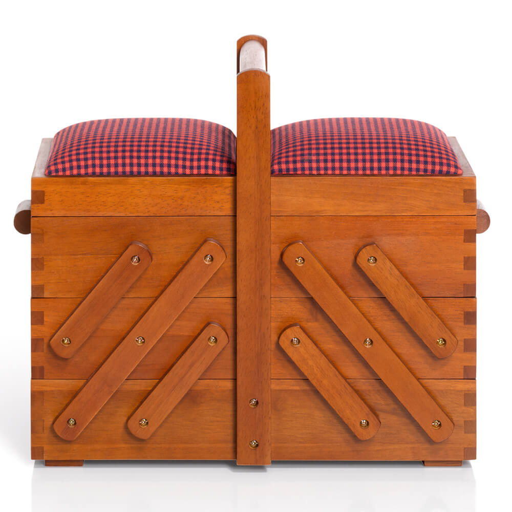 Prym Naaidoos hout met stof 36x19x30cm donker - 1st