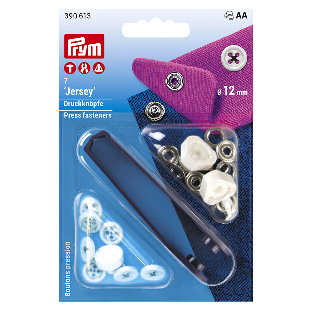 Prym Naaivrijdrukknoop jersey 12mm zwart - 7st