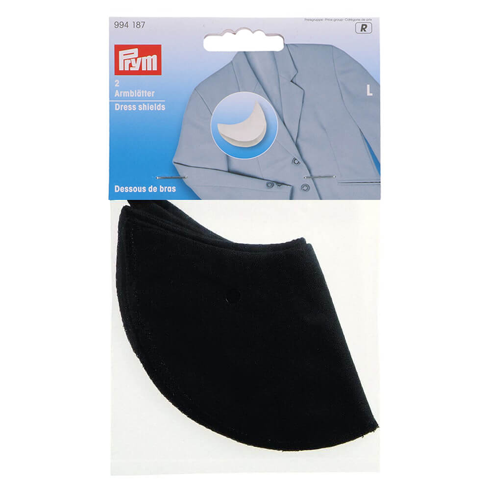 Prym Sous-bras katoen L zwart - 2st