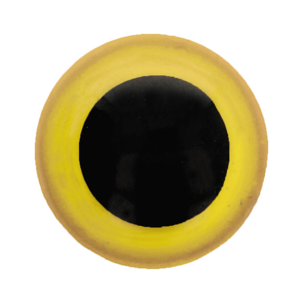 Dierenogen tweekleurig 14mm  (geel)