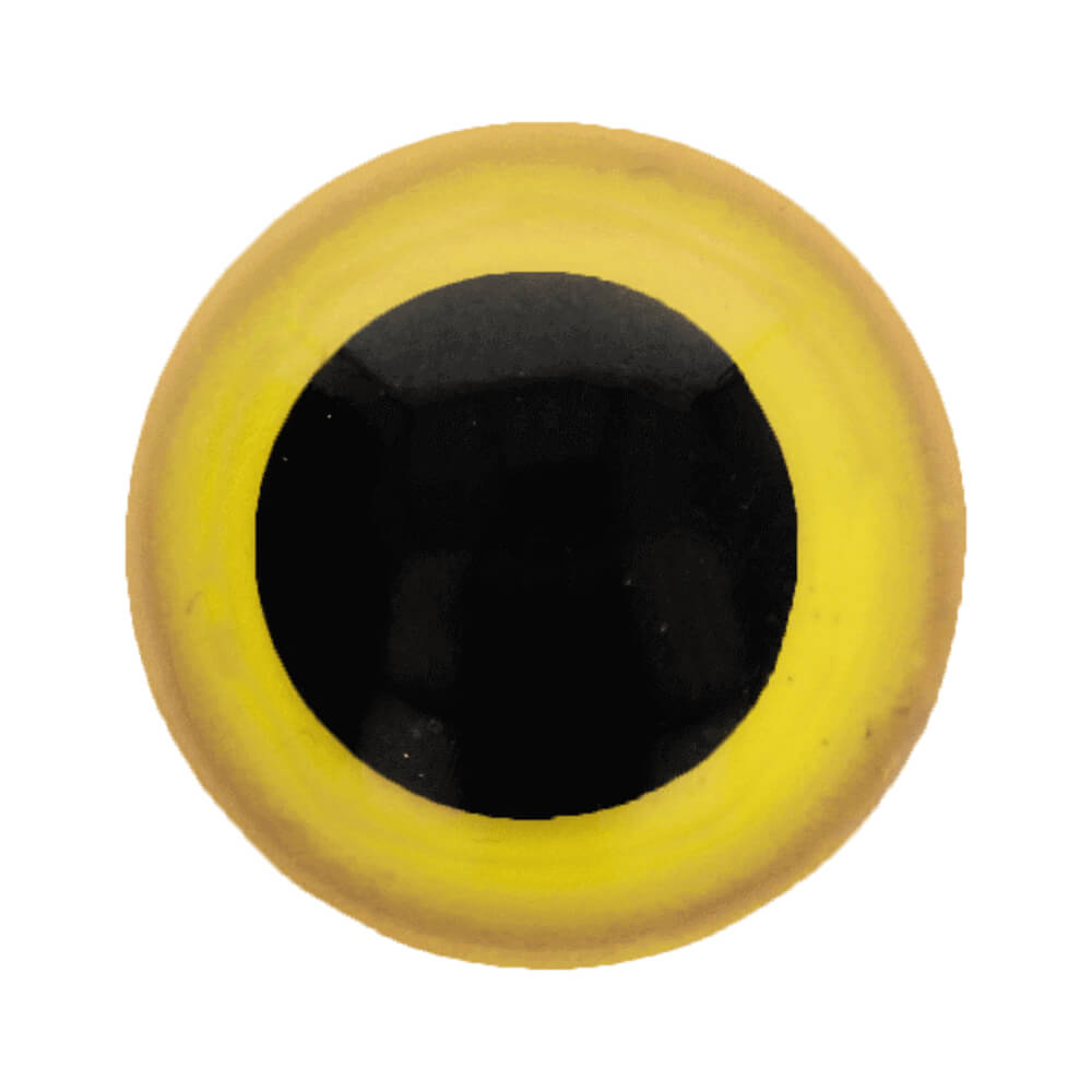 Dierenogen tweekleurig 15mm  (geel)