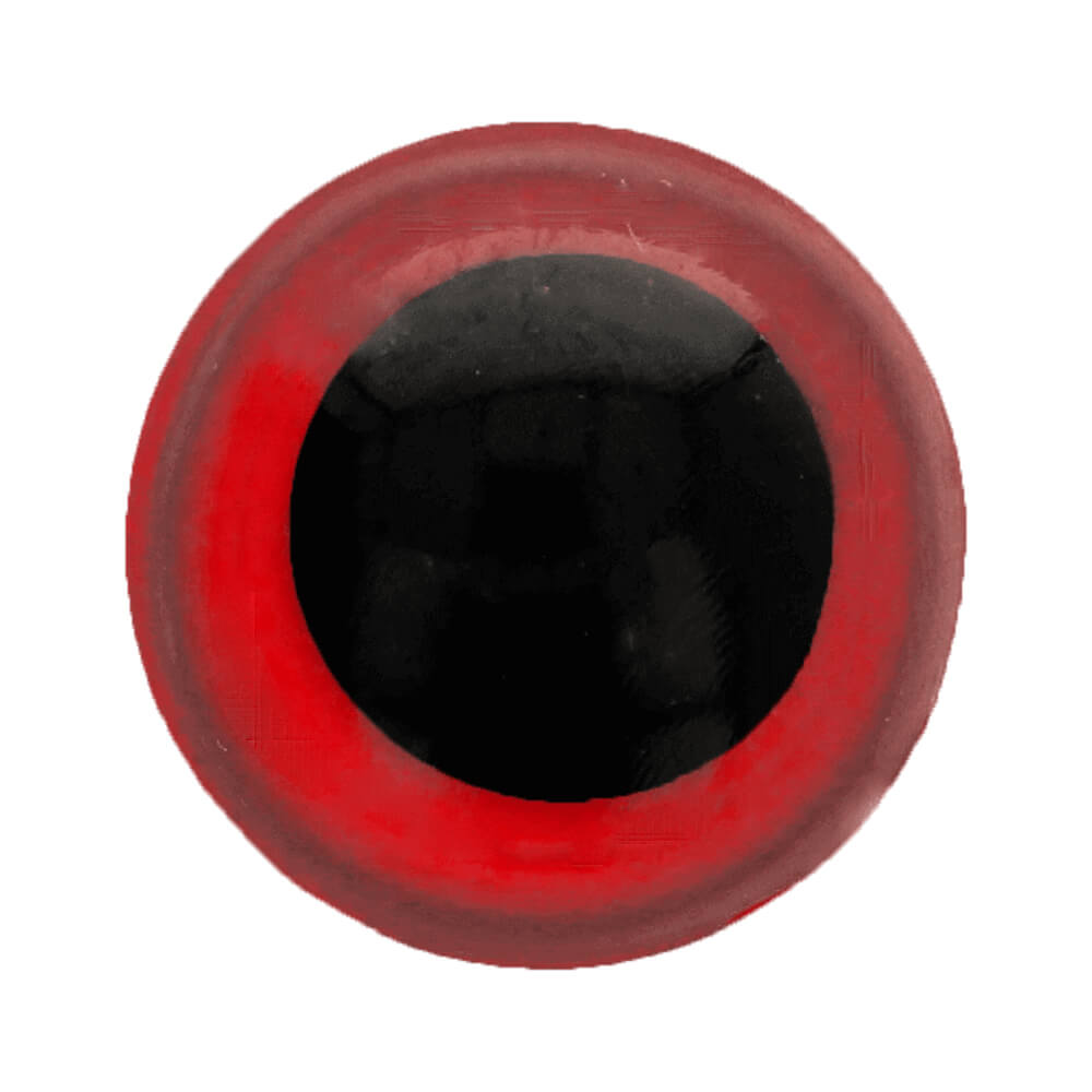 Dierenogen tweekleurig 15mm  (rood)