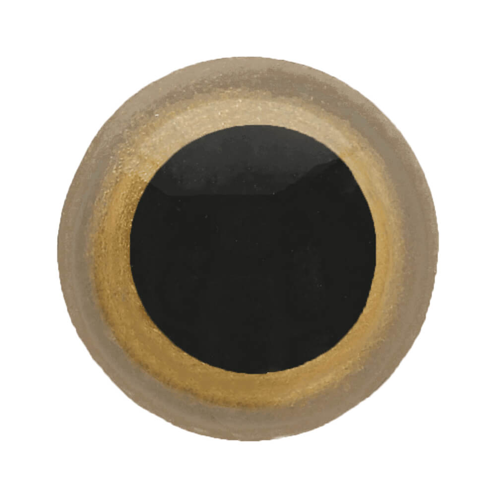 Dierenogen tweekleurig 15mm  (goud)