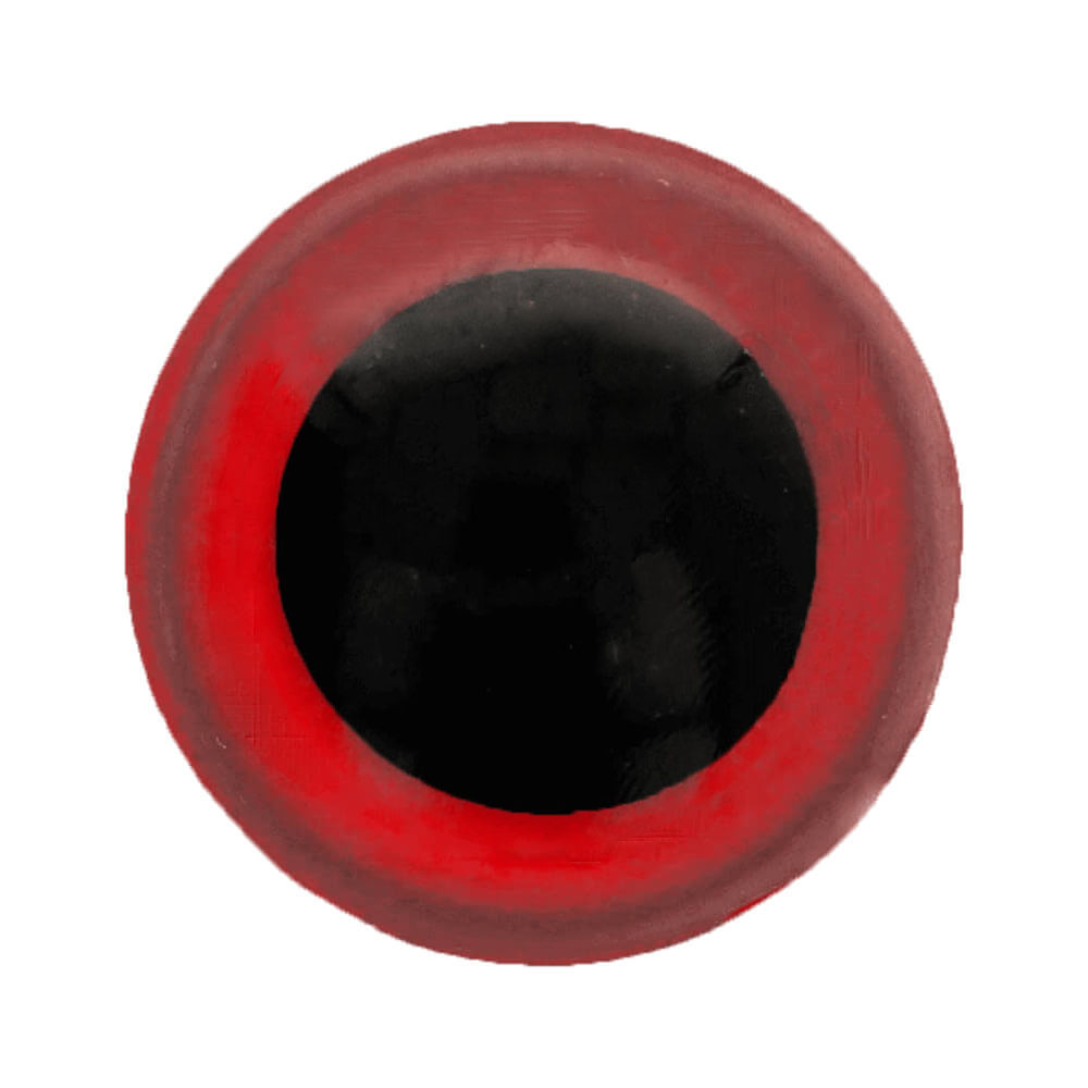 Dierenogen tweekleurig 30mm  (rood)
