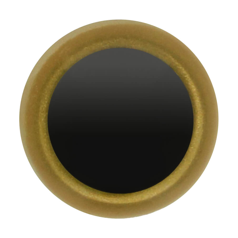Dierenogen 10mm zwart en helder (goud)