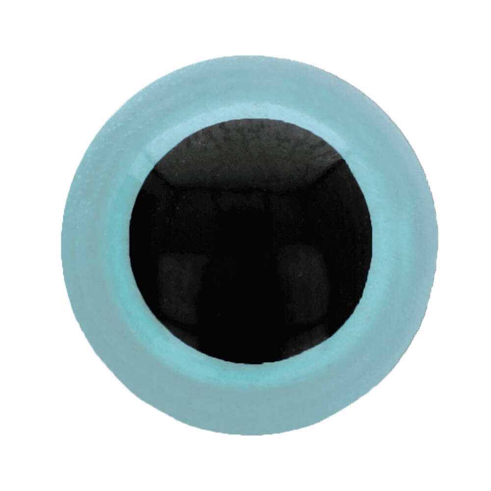 Dierenogen tweekleurig 6mm  (lichtblauw)