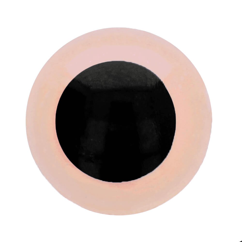 Dierenogen tweekleurig 6mm  (roze)