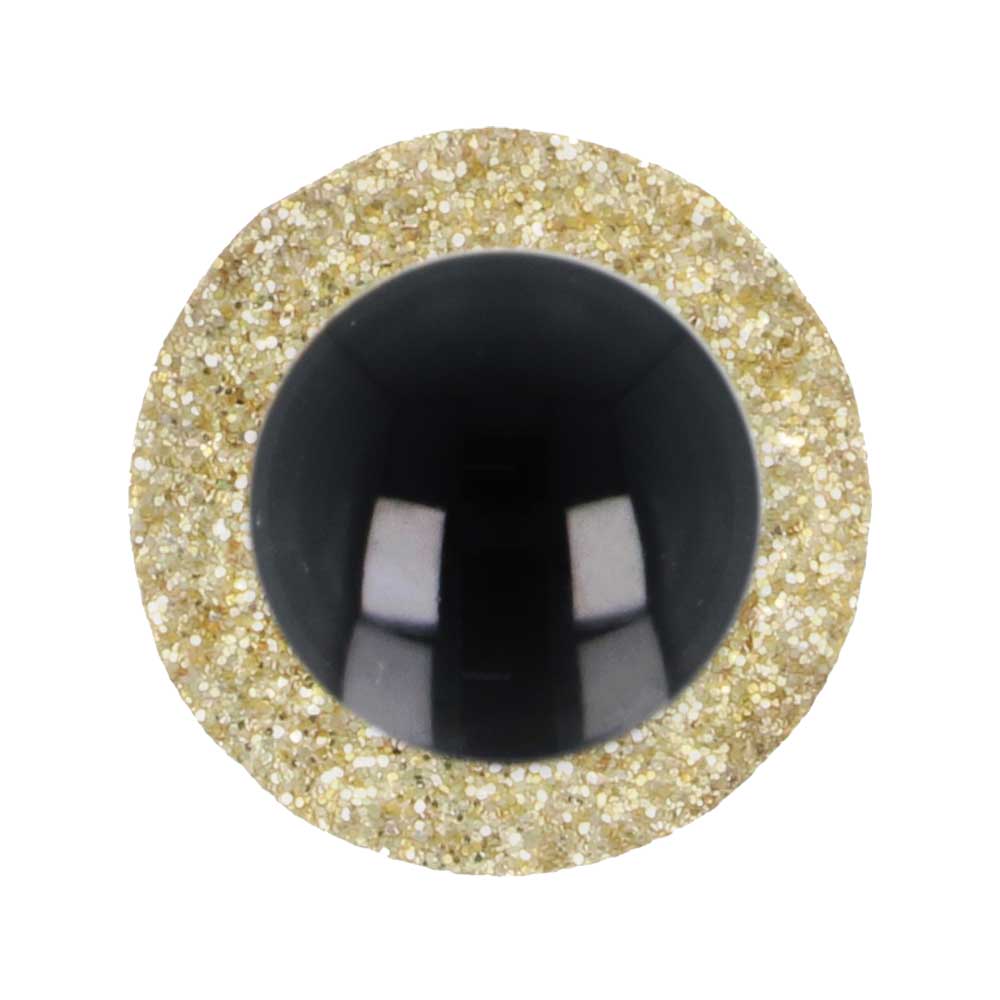 Opry Glitter dierenogen tweekleurig 8mm  (goud)