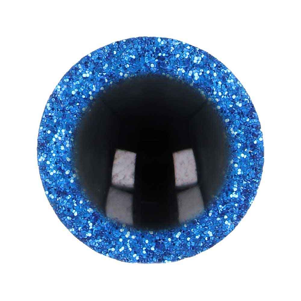 Opry Glitter dierenogen tweekleurig 10mm  (blauw)