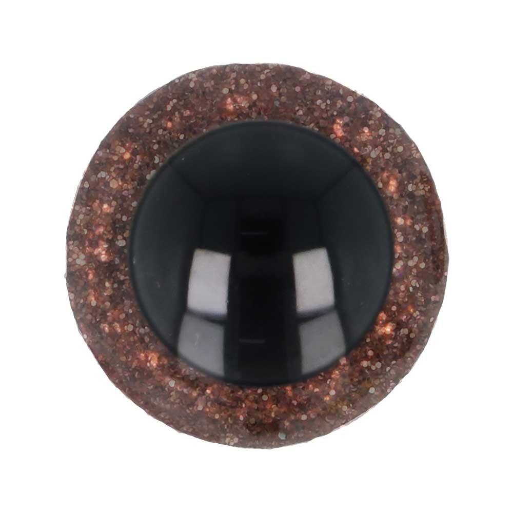 Opry Glitter dierenogen tweekleurig 10mm  (bruin)