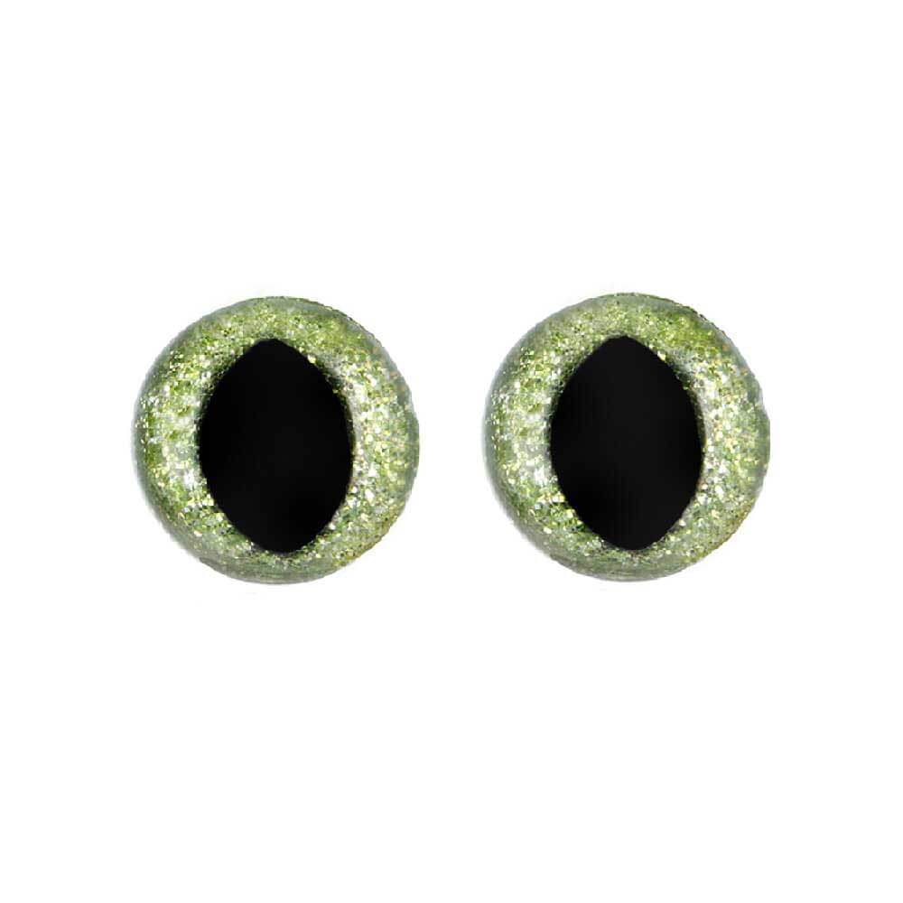 Opry Glitter kattenogen tweekleurig 12mm  (groen)