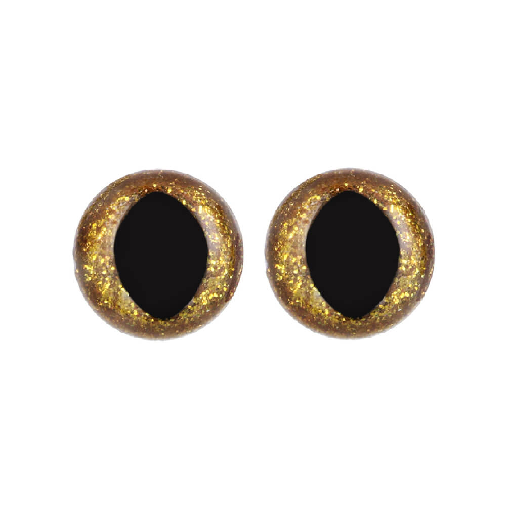 Opry Glitter kattenogen tweekleurig 12mm  (goud)1