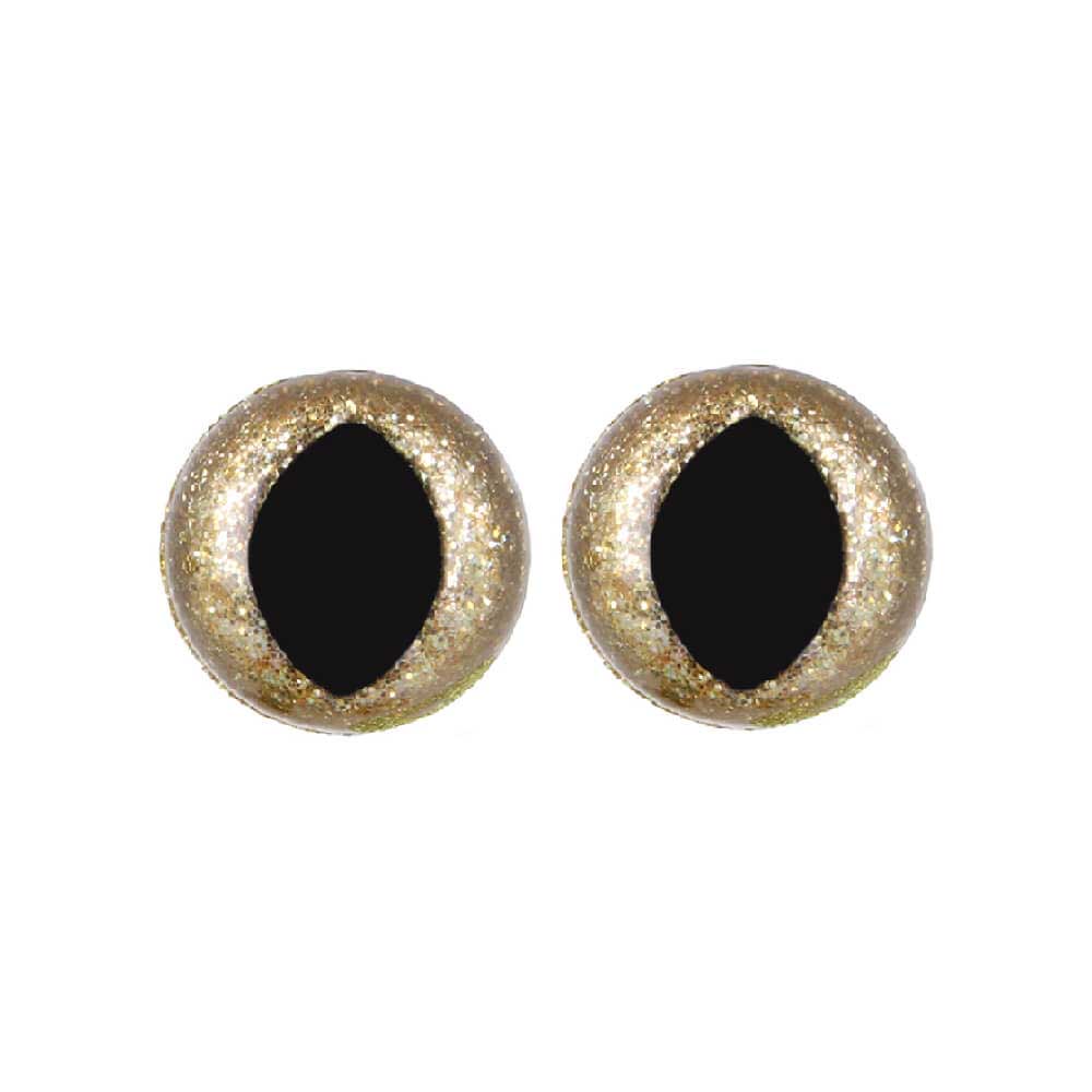 Opry Glitter kattenogen tweekleurig 12mm  (goud)2