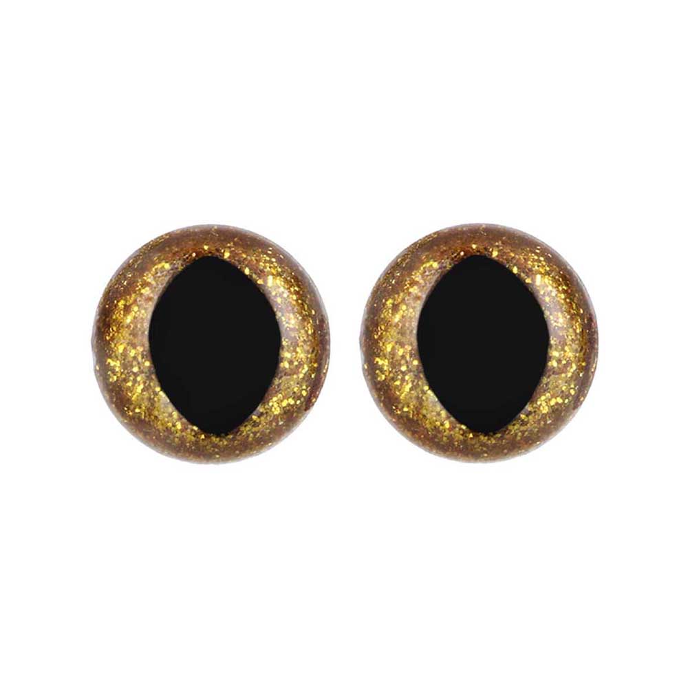 Opry Glitter kattenogen tweekleurig 15mm  (goud)1