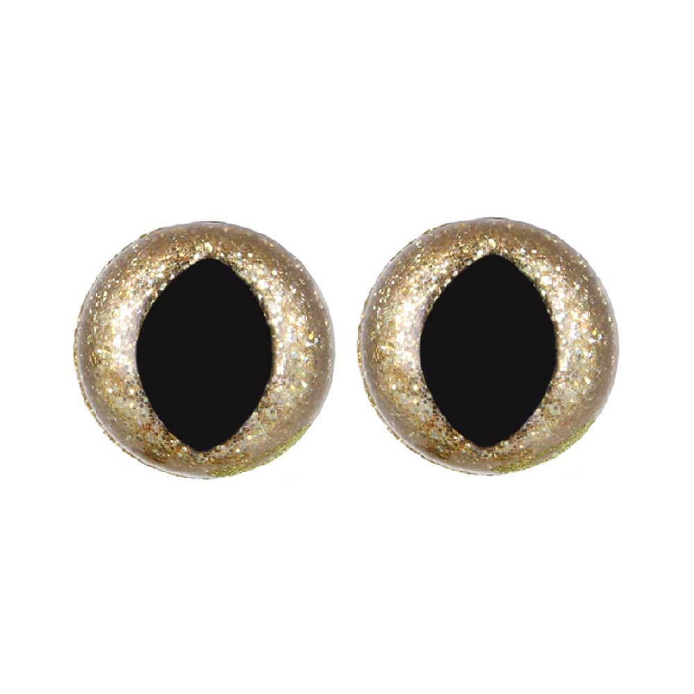 Opry Glitter kattenogen tweekleurig 15mm  (goud)2