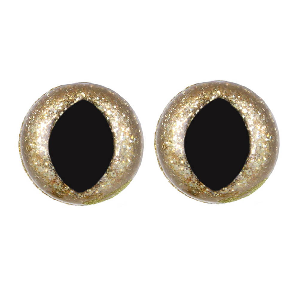 Opry Glitter kattenogen tweekleurig 18mm  (goud)2