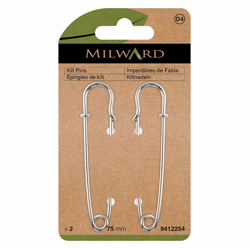 Milward Kiltspelden 75mm nikkel - 2st