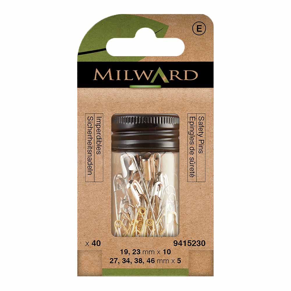 Milward Veiligheidsspelden assortiment nikkel-messing-40st