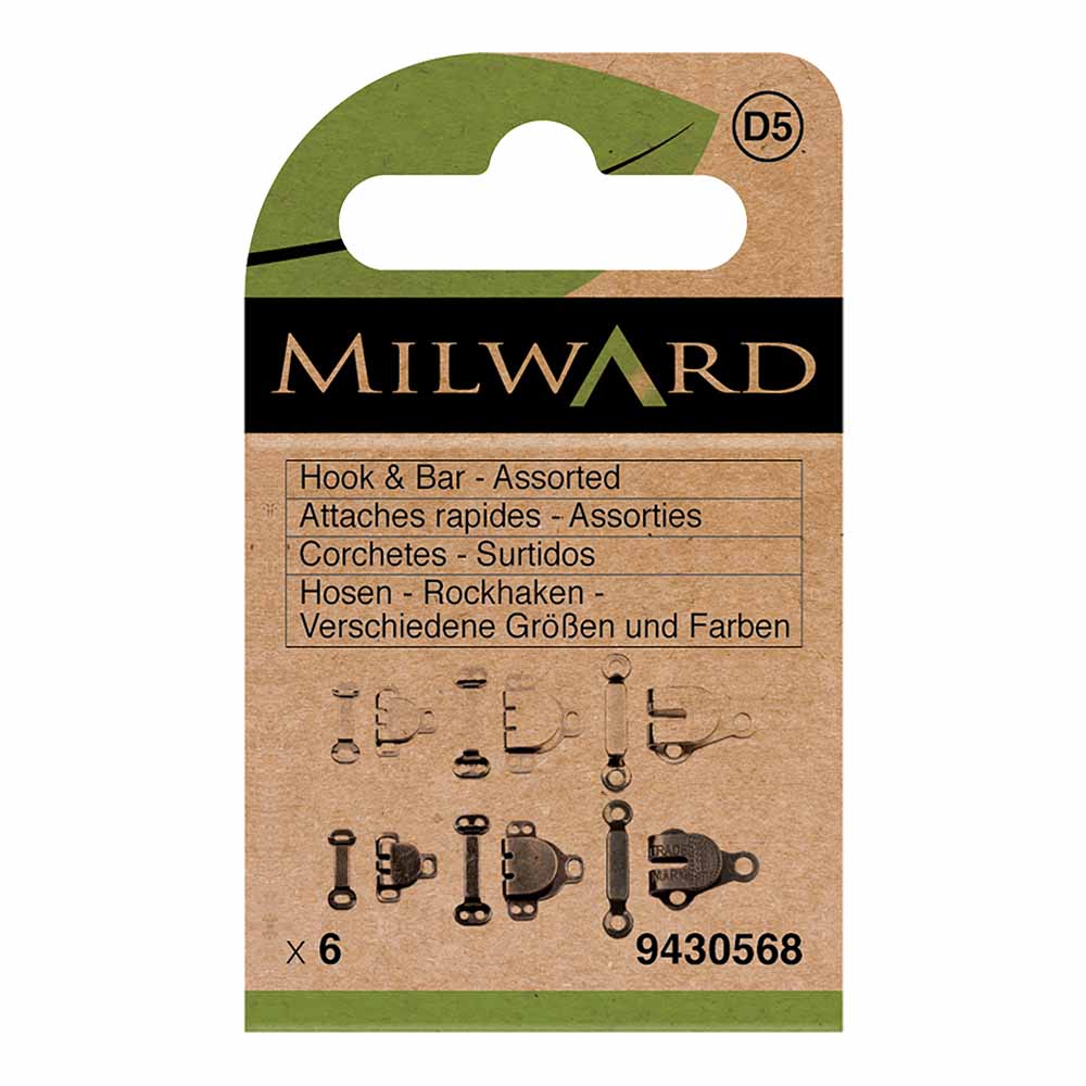 Milward Broek- en rokhaken assortiment zwart-nikkel - 6st