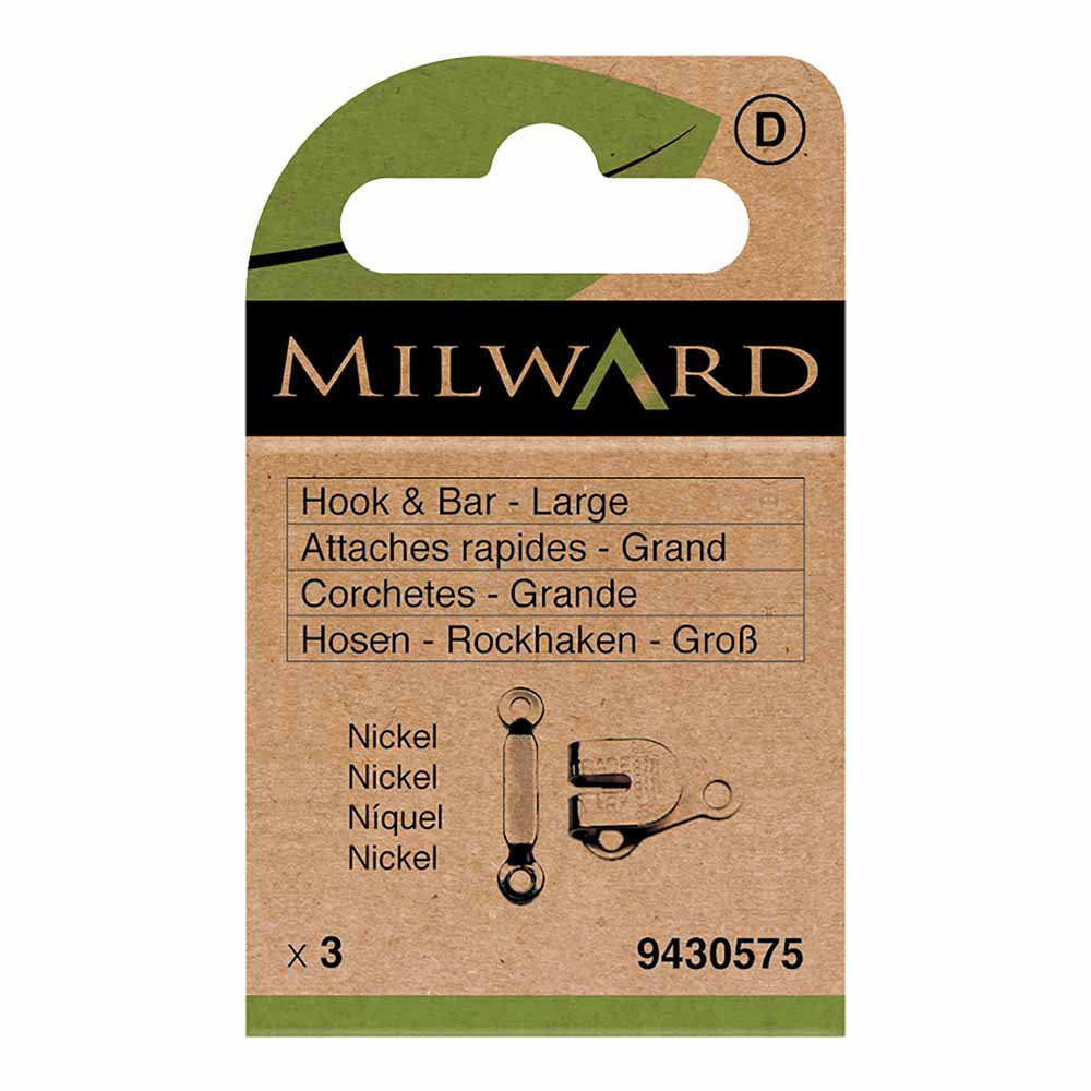 Milward Broek- en rokhaken maat L nikkel - 3st