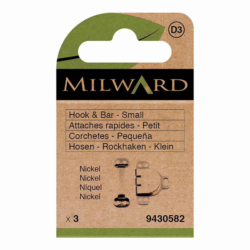 Milward Broek- en rokhaken maat S nikkel - 3st