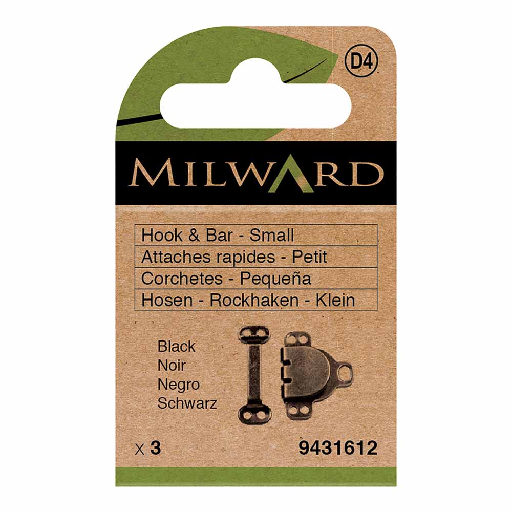 Milward Broek- en rokhaken maat S zwart - 3st