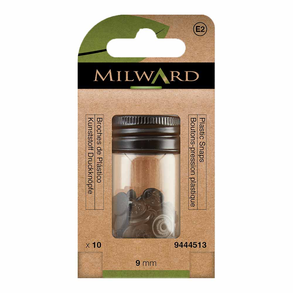 Milward Naaivrijdrukknoop kunststof 9mm zwart - 10st