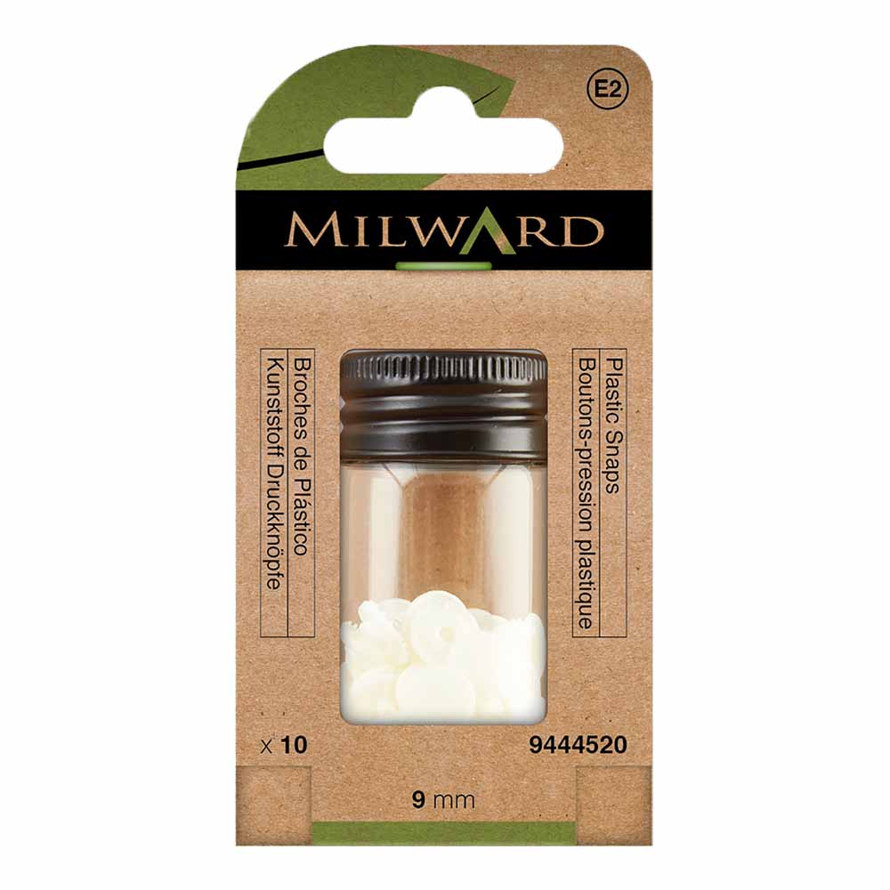 Milward Naaivrijdrukknoop kunststof 9mm wit - 10st