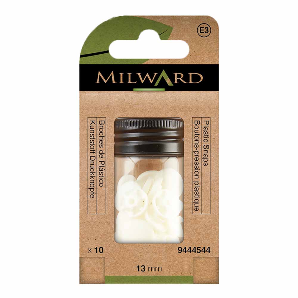 Milward Naaivrijdrukknoop kunststof 13mm wit - 10st